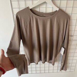 Beyond Yoga Taupe Long Sleeve Top